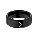 unique birthday present ideas – black tungsten directional arrow wedding band
