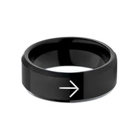 unique birthday present ideas – black tungsten directional arrow wedding band