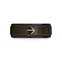 unique birthday present ideas – gunmetal & black tungsten directional arrow wedding band