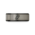 special presents for her – black & gray tungsten heat shrink tubing wedding band