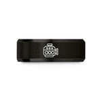 engraved jewelry for her – black tungsten diesel engine block wedding band