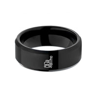 tungsten rings for her – black tungsten pile driver wedding band