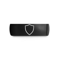 tungsten rings for couples – black tungsten shield badge blank wedding band
