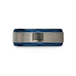 tungsten rings for her – blue & silver tungsten soccer goal ball wedding band