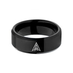 tungsten rings for couples – black tungsten space force wedding band