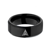 tungsten rings for couples – black tungsten space force wedding band