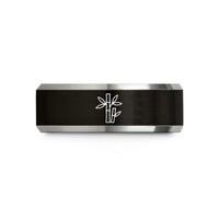 unique bands for her – black & gray tungsten bamboo stalks wedding band