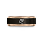 custom bands for her – black & rose gold tungsten ribs rack wedding band