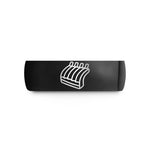 custom bands for her – black tungsten ribs rack wedding band
