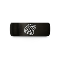 personalized jewelry for her – black tungsten ribs rack wedding band