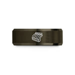 personalized jewelry for her – gunmetal & rose gold tungsten ribs rack wedding band