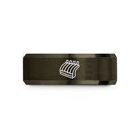personalized jewelry for her – gunmetal & rose gold tungsten ribs rack wedding band