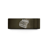 custom bands for her – gunmetal & rose gold tungsten ribs rack wedding band