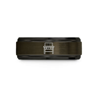 present band for her – gunmetal & black tungsten workbench wedding band