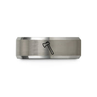 personalized jewelry for her – black & silver tungsten pulaski axe wedding band