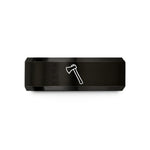 engraved rings for women – black tungsten pulaski axe wedding band