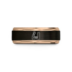 women's promise rings titanium – black & rose gold tungsten upright piano wedding band