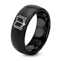 Best Gift Ideas for Him – black tungsten open book ring