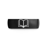 creative presents for men – black tungsten open book wedding band