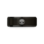 tungsten rings for men – black tungsten tree roots wedding band