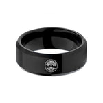 men's wedding bands – black tungsten tree roots wedding band