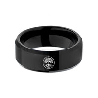 men's wedding bands – black tungsten tree roots wedding band