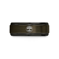 men's wedding bands – gunmetal & black tungsten tree roots wedding band