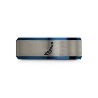 personalized presents for couples – black & blue & grey tungsten bubble trail wedding band