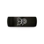 tungsten bands for couples – black & rose gold tungsten butterfly daisy wedding band
