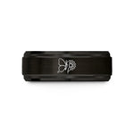 tungsten bands for couples – black tungsten butterfly daisy wedding band