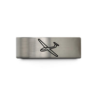 unique presents for couples – blue & grey tungsten glider sailplane wedding band