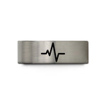 unique couple rings present – blue & silver tungsten pulse train wedding band