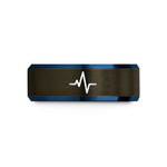 anniversary presents for couples – gunmetal & blue tungsten pulse train wedding band