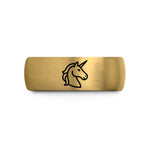 special presents for spouses – gold & grey tungsten unicorn wedding band