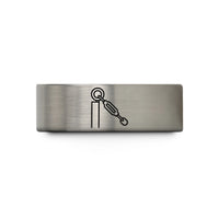 unique rings for her – grey tungsten corner post wedding band