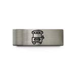 engraved rings for couples – black & gray tungsten hot dog cart wedding band
