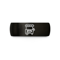 unique presents for couples – black tungsten hot dog cart wedding band