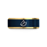 best presents for women – gold & blue tungsten potato wedges wedding band