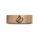 special rings for ladies – rose gold & blue tungsten potato wedges wedding band