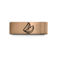 special rings for ladies – rose gold & blue tungsten potato wedges wedding band