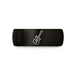 men’s wedding bands – black & gold tungsten electric guitar wedding band