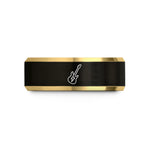tungsten rings for men – black & gold tungsten electric guitar wedding band