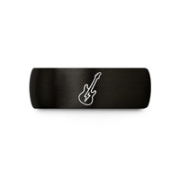unique presents for him – black tungsten electric guitar wedding band
