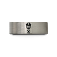 unique presents for him – gold & gray tungsten portable audio recorder wedding band