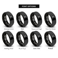 font options for inside engraving on black bevel gauge rings