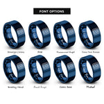 font options for inside engraving on blue bga package rings