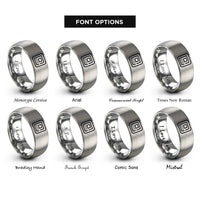 font options for inside engraving on silver bga package rings