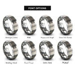 font options for inside engraving on gray bga package rings