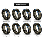font options for inside engraving on gunmetal & blue bga package rings