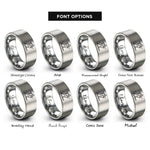 font options for inside engraving on grey biathlete skiing rifle rings